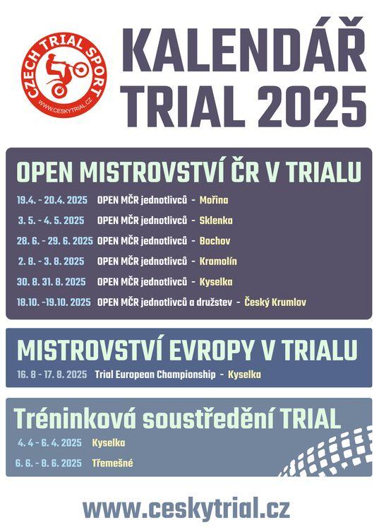 Kalendář trialové sezóny 2025